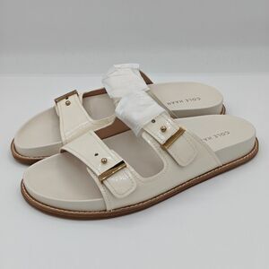 Cole Haan Marisol Women’s Adjustable Double Band Patent Leather Sandals (Ivory)